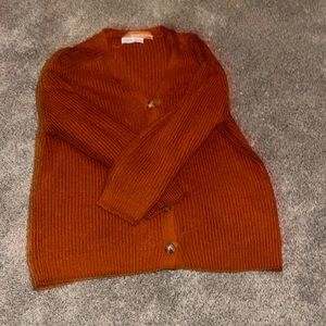 Orange Button up sweater
